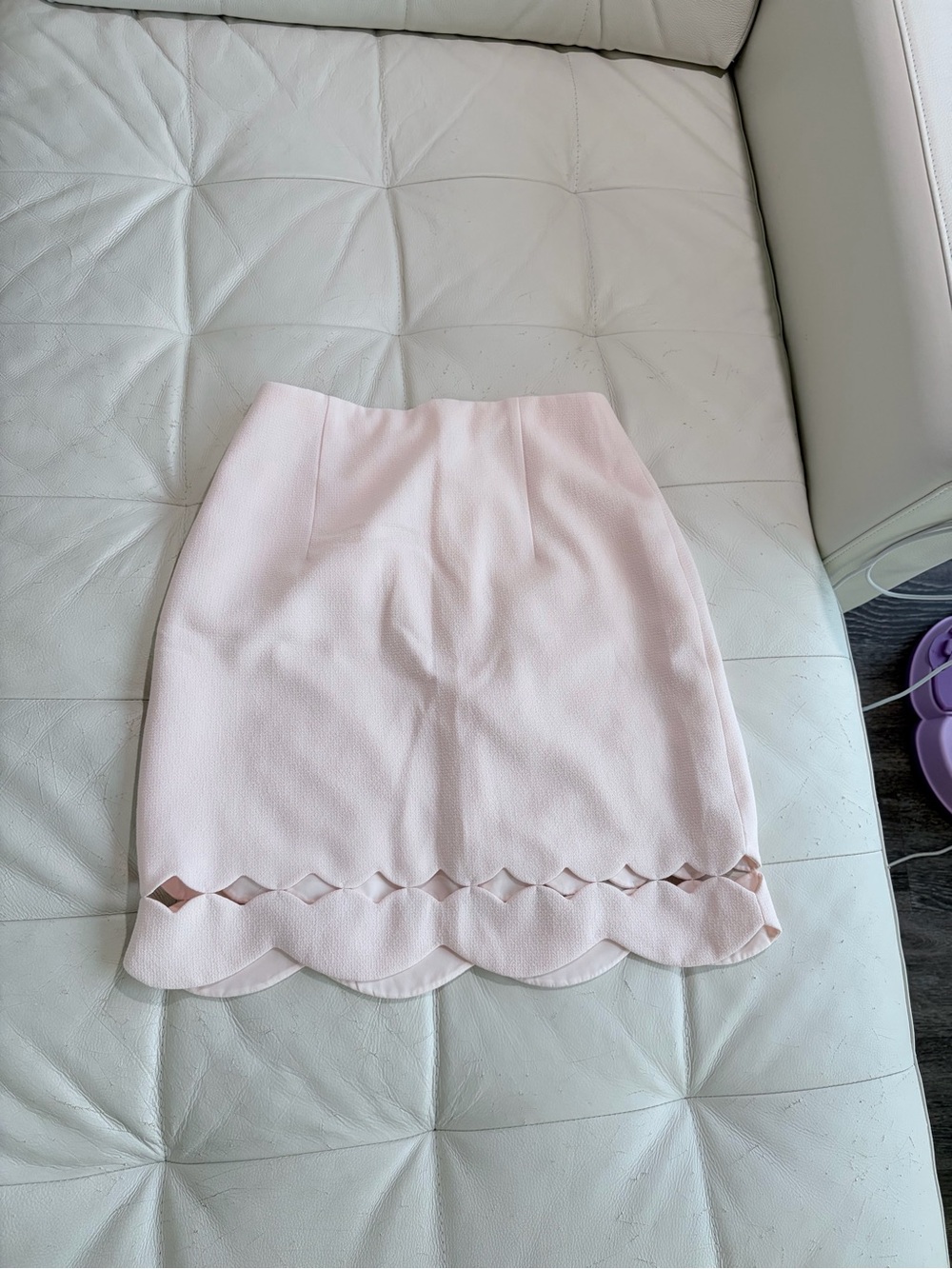 Club Monaco Pastel Pink Scalloped Hem Mini Skirt